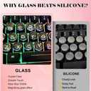 60pcs Keyboard Stickers for Long Nails, Clear Glass Bubbles, Protect Nail Art, No-Residue, Reusable Raised Keyboard Stickers, for Desktop Keyboards, External Keyboards, Calculators