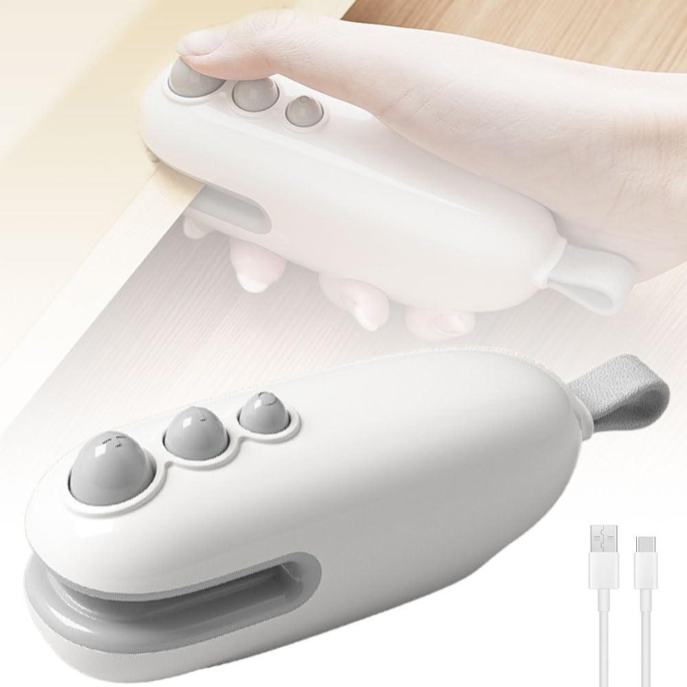 Mini Bag Sealer, 2025 Upgraded 2 in 1 Sealer with Cutter and Magnet, USB Rechargeable Chip Bag Heat Seal, Portable Handheld Resealer Machine for Plastic Bags Snack Bags Food Storage (1, White)