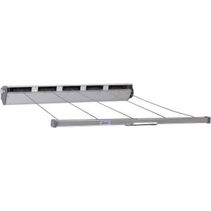 Household Essentials Retractable 5-Line Dryer, White, 36.5" W x 8" L x 6.5" H