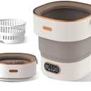 Portable Washing Machine Mini Washer with Spin Basket, 16L Large Capacity Foldable Laundry Machine for Underwear, Socks, Small Clothes, Perfect for Travel, Apartment, RV, Camping, Hotel