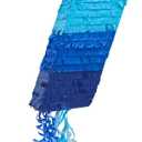 BLUE PANDA 7 Pinata Pull String Party Activity - Ombre Blue, 16.5 x 11.35 in - Easy-Fill Birthday Pinata for 7 Year Old Boys & Party Decoration