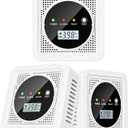 3 Packs, 2-in-1,Smoke Carbon Monoxide Detector,Carbon Monoxide Detector,Smoke Alarm,CO Alarm, 85 db Sound,Battery Powered CO Alarm with LEDs,LCD Digital Screen,Test Button