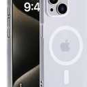 for iPhone15 Case,Military Grade Drop Protection, Compatible with MagSafe, Anti-Fingerprint, Slim and Light, Anti Yellow Matte Case for iPhone15, White