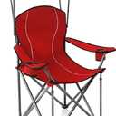 ALPHA CAMP Heavy Duty Canopy Lounge Chair Sunshade Hiking Travel Chair with Cup Holder (Red)