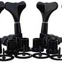 Guyker Guitar Bass Tuners (2R + 2L) - 1:17 Ratio Headstock Sealed Tuning Key Pegs Machine Head Replacement for Electric Jazz Bass or Precision Instruments - Black