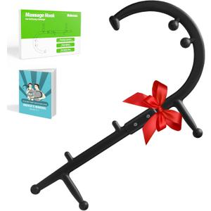 Trigger Point Massage Cane - Ergonomic Therapy Cane Self-Massage Hook for Back, Neck, Shoulder - Full-Body Muscle Pain Relief - Lightweight, Portable & BPA-Free, Gift for Men & Women (Black)