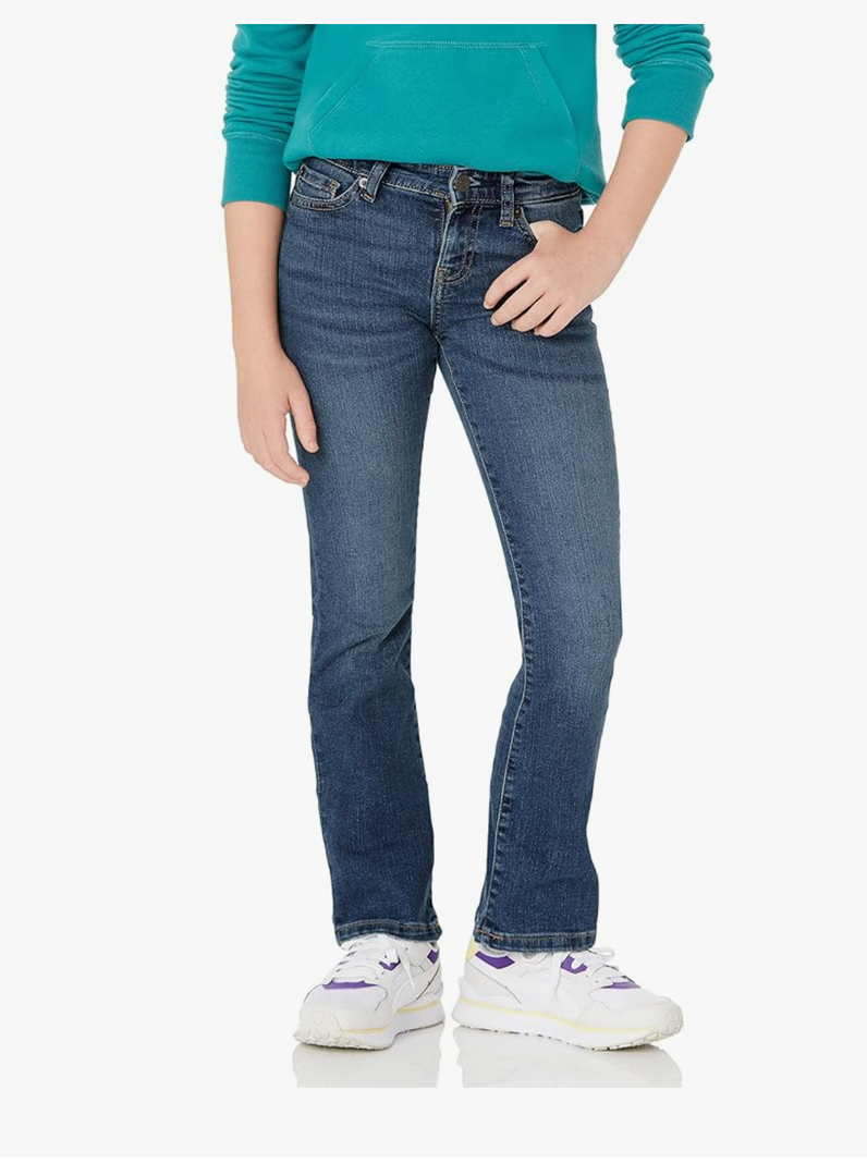 Amazon Essentials Girls' Slim Boot-Cut Stretch Jeans, Size:M