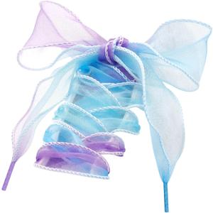 Flat Sheer Shoe Laces: 2 Pairs 4CM Wide Fashion Snow Yarn Shoelaces