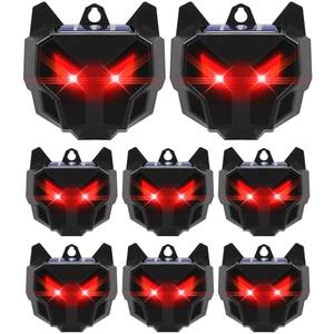 7 Pack Coyote Deterrent & Racoon Repellent Outdoor, Solar Nocturnal Animal Repeller with Predator Lights for Chicken Coop, Yard & Garden, Waterproof Coyote, Raccoon, Skunk, Deer & Hawk Deterrent