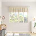Beige Small Tiers Kitchen Short Small Mini Window Curtains Valance 12 inches Length Blackout Home Decor Blackout Basement rv Camper Living Room/Bedroom 42W by 12L 1 Piece Rod Pocket