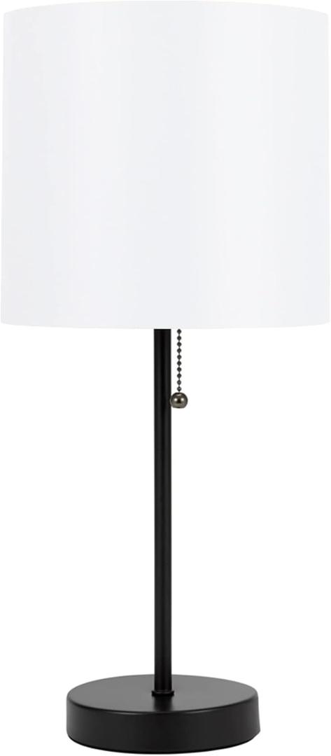 Catalina Lighting 17842-031 Modern Accent Table Lamp, Desk Lamp for Office, Dorm, or Bedroom, Reading Light Nightstand Lamp, LED Bulb NOT Included, 19", Classic Black