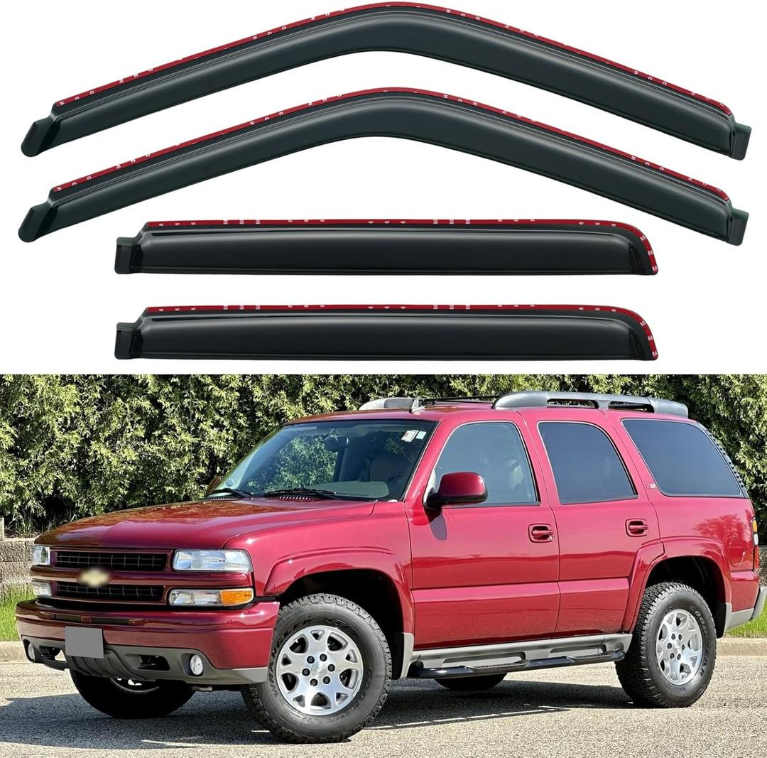 in-Channel Window Visors Rain Guards for 1995-2000 Chevy Tahoe/GMC Yukon, Window Vent Wind Deflectors Visors Shades for 92-99 Chevy/GMC C1500 K1500 C2500 K2500 Suburban