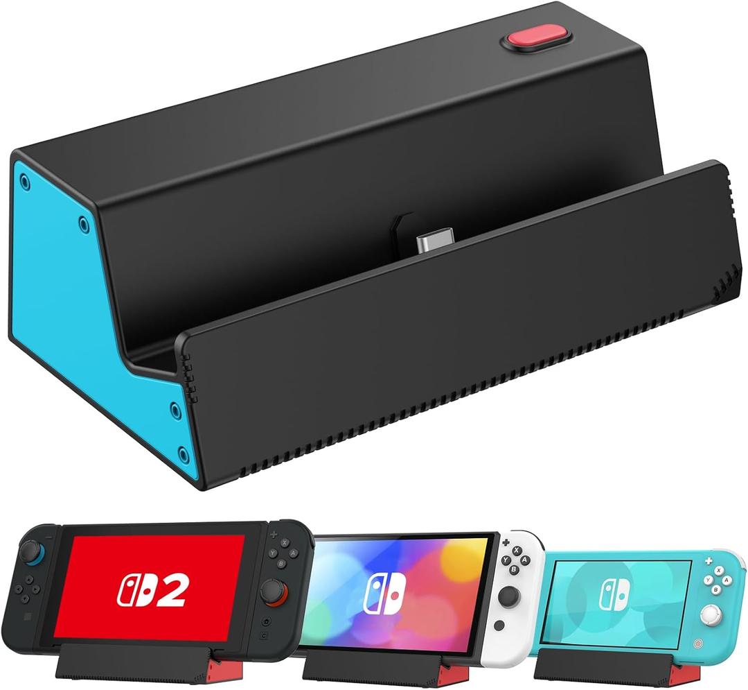 HEIYING Switch Charger Dock for Nintendo Switch 2 / OLED/Lite,Charging Dock Station with Standard USB-C Port for Easy Console Charging