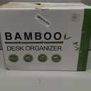 Bamboo Desk Drawer Organizer, Large Desktop Organizer with Drawers Tabletop Storage Organization Box for Office Home Toiletries Supplies Vanity, No Assembly Required (3 Drawer with Shelf) (Small)