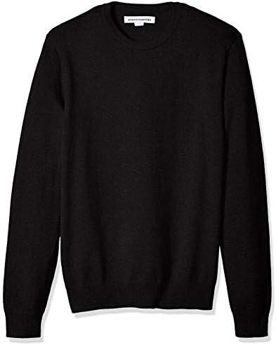 Amazon Essentials Men's Long-Sleeve Crewneck Sweater, 100% Cotton, Big & Tall, Black, XL