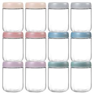 NETANY 10-pack 16oz Glass jars with Airtight Lids, Overnight Oats Containers with Lids, Wide mouth Mason Salad jars, Glass Food Storage Containers for Snacks Yogurt Spice Sugar