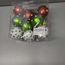 DIYDEC 18pcs Christmas Balls Ornament 2.4 Inch Glittering Hanging Xmas Balls for Tree Decoration Swirl Candy Cane Elf Balls Red Green Plastic Christmas Baubles for Home Indoor Holiday Party Decor (6cm)