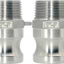 VARMHUS F Trash Pump Adapter Male Camlock x Male Pipe Threads Stainless Steel 316 (1")