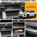 3PCS Center Console Organizer Compatible with Toyota RAV4 2026 Accessories,XSE GR Sport Hybrid Limited XLE Woodland,Silicone Wireless Charging Anti-Slip Pad,Co-Pilot Front Organizer Tray