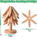 Premium Wooden Trivets Set of 3 - Auto Unfold Tree Design Hot Pot Holders & Countertop Protectors | Walnut Wood (Beech)