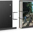 Vinyl Record Holder, 2-Pack Wall Mount Storage Shelf, Heavy Duty Metal, Fits 30 LPs, Black