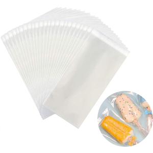Miaowoof 200PCS Popsicle Bags Sealable, Ice Pop Bags For Ice Cream, Self-adhesive Clear Popsicle Wrappers, 6.3" x 3.2" Disaposable (1 count (Pack of 200))