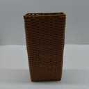 Weysat Woven Umbrella Stand for Entryway Handmade Umbrella Holder Freestanding Cane Stand Natural Color Decorative Umbrella Rack Tall Basket for Laundry Bathroom (Rectangular Style)