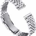 BINLUN Stainless Steel Watch Band Replacement Metal Watch Strap with Double Locking Foldover Clasp for Men Women 18mm 20mm 22mm 24mm 26mm in Silver, Gold, Black, Rose Gold, Two Toned