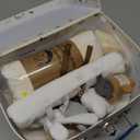 Golray 9pcs Newborn Baby Gift Baskets for Boys Girls Baby Shower, 2 Rattle/Seat Hang Toy/Blanket/Bodysuit/Bib/ 3D Socks/Wood Milestone/Carry Box, Neutral New Born Essential Stuff Unisex Baby Gifts Boy