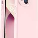 Vooii Compatible with iPhone 13 Case, Liquid Silicone Upgrade [Camera Protection] [Soft Anti-Scratch Microfiber Lining] Shockproof Phone Case for iPhone 13 6.1 inch - Chalk Pink