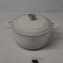 Mueller 6qt Enameled Cast Iron Dutch Oven, Heavy-Duty Casserole and Braiser Pan with Lid and Knob, Oven-Safe up to 500 F & Across All Cooktops, White
