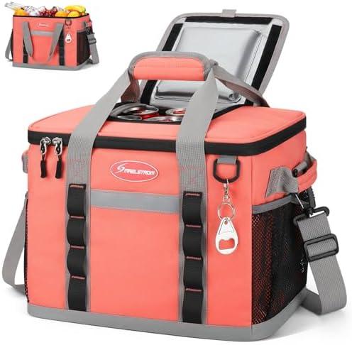 Maelstrom Soft Cooler Bag,Collapsible Soft Sided Cooler, 75 Cans Beach Cooler,Ice Chest,Large Leakproof Camping Cooler,Portable Travel Cooler for Grocery Shopping,Camping,Road Trips, Watermelon