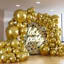 10 Pack Gold Balloons Bow Party Decorations