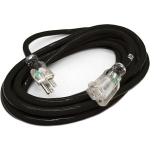 15 ft Outdoor Extension Cord Waterproof - 12 Gauge Heavy Duty Extension Cord - Lighted Outdoor Extension Cords - Watts Wire - 15' Grounded - extensiones electricas (Black)