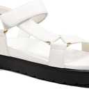 Coutgo Womens Platform Sandals Comfortable Open Toe Adjustable Strap Summer Vacation Shoes, White, Size 8.5