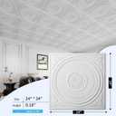 Art3d 24-Pack Drop Ceiling Tiles 2x2 FT, Decorative Easy Install PVC Ceiling Panels for Interior Kitchen Bathroom Basement, 24x24 Inch, White