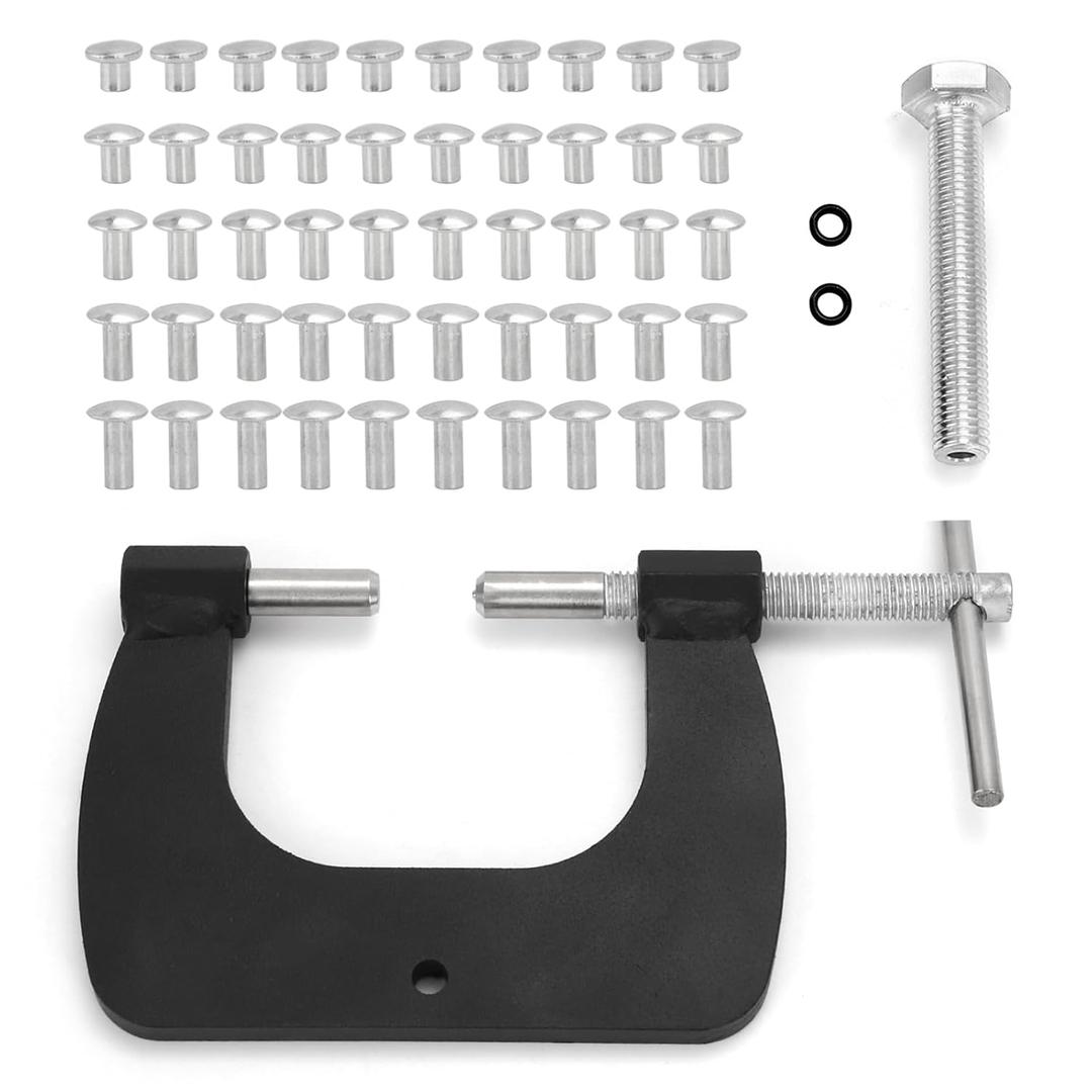 Semi Tubular Rivets Tool, 1/8" Vent Window Restoration Tool Kit for Tonka Pinball Vent Colema n Repair, 50 Piece Set (Standard)
