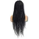 PIB 24'' Full Lace Knotless Box Braid Wig - Square Parted Braided Wig for Black Women - Handmade Box Braids with Natural Baby Hair - Handmade Braided Wigs - Off Black #1B (24", #1B Off Black)