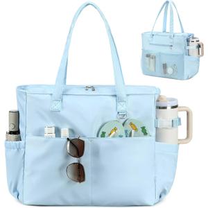 Bluboon Waterproof Beach Tote Pool Bags for Women Ladies Extra Large Carry On Bag With Wet Compartment for Weekender Travel