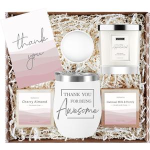 Thank You Gift Box for Women - Unique Spa Experience for Gratitude - Appreciation for Coworker, Boss, Employee, Hostess, Secretary, Teacher, Nurse and Volunteer