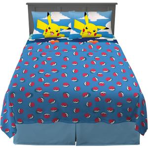 Pokmon Kids Bedding Super Soft Microfiber Sheet Set, Full, (Officially Licensed Product) by Franco
