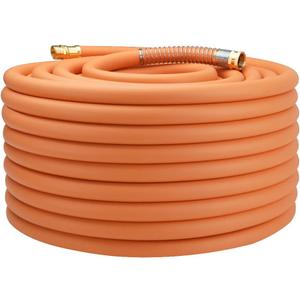 Wiseflow Garden Hose 150FT x 3/4", Heavy Duty Rubber Hose, Water Hose with Five Layered Braiding, Male Female Fittings, 1200PSI Burst, 300PSI Working for Yard, Car Wash, Pets (Orange)