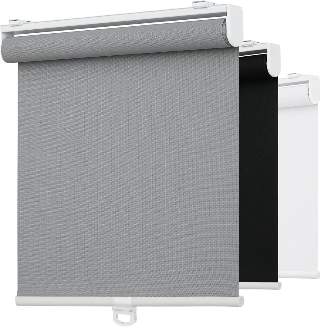 Light Filtering Solar Shades for Indoor Windows, 27" W x 72" H, Grey