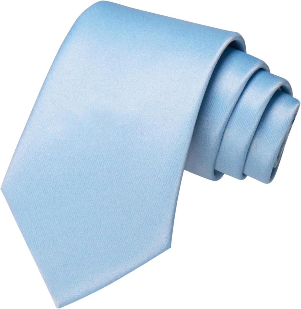 JEMYGINS Solid Color Tie Mens Necktie for Business and Wedding (Blue)