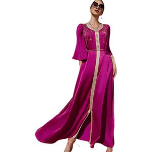 IDOPIP Embroidery Abayas for Women Muslim Moroccan Floral Maxi Kaftan Dress Arabic Islamic Dubai Robe Ramadan Prayer Clothes (XX-Large, Hot Pink) IDOPIP Embroidery Abayas for Women Muslim Moroccan Floral Maxi Kaftan Dress Arabic Islamic Dubai Robe Ramadan Prayer Clothes (XX-Large, Hot Pink)