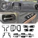 JeCar 16pcs Carbon Fiber Interior Trim Kit for 2019-2021 Chevrolet Silverado Interior Accessories