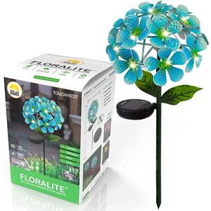 Solar LED Metal Flower Stake Light - Perfect for Your Garden, Patio, Walkway, or Outdoor Living Area - Includes 1 Flower Light (Blue)