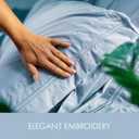 ClevaHome Twin Size Sheet Set - 4 Piece Soft Breathable Luxury Bed Sheet Set - Shrinkage & Fade Resistant Embroidered Bedding Sheet with Deep Pocket, 2 Extra Pillowcases (Twin, Chambray Blue)