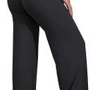 VOYJOY Straight Leggings Bottoms Womens Wide Leg Pants M (8/10) Black