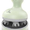 COMFIER Scalp Massager, Electric Head Scratcher, Portable Head Massager for Hair Growth with 84 Silicone Massage Nodes, Dog&Cat Massager, Rechargeable, Waterproof, Gifts for Mom,Dad,Women,Men (Green)